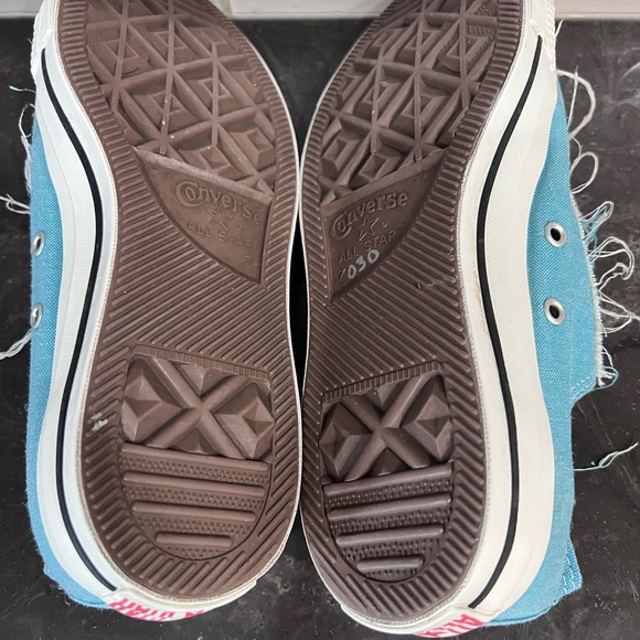 Converse distressed low top no laces womens size 9, Tiffany blue colour - Picture 4 of 5